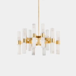 Hudson Valley Lighting Pendant Light Alabaster / Aged Brass Stowe 24-Light Chandelier