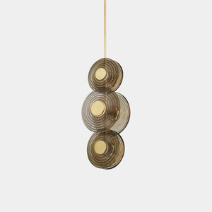 Hudson Valley Lighting Pendant Light Ribbed Clear Smoke / Aged Brass Griston Vertical Pendant Light