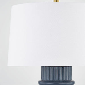 Hudson Valley Lighting Table Lamp Aged Brass | Blue Grey Reactive Ceramic Broderick Table Lamp