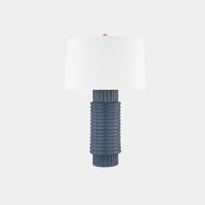 Hudson Valley Lighting Table Lamp Aged Brass | Blue Grey Reactive Ceramic Broderick Table Lamp