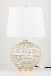 Hudson Valley Lighting Table Lamp Beige Ceramic | Gold Leaf Katonah Table Lamp