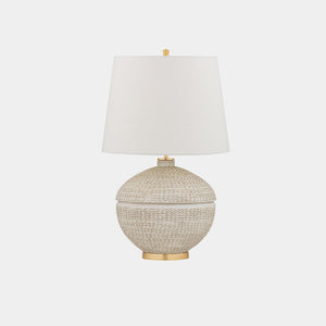 Hudson Valley Lighting Table Lamp Beige Ceramic | Gold Leaf Katonah Table Lamp