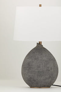 Hudson Valley Lighting Table Lamp Grey Ceramic | Gold Leaf Denali Table Lamp