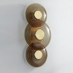 Hudson Valley Lighting Wall Light Ribbed Clear Smoke / Aged Brass Griston Wall Light