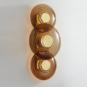 Hudson Valley Lighting Wall Light Ribbed Clear Smoke / Aged Brass Griston Wall Light