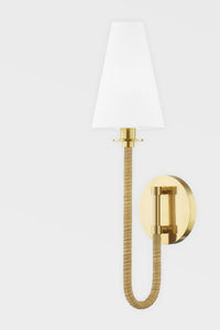 Hudson Valley Lighting Wall Light White Linen / Aged Brass Ripley Wall Light