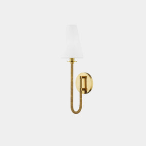 Hudson Valley Lighting Wall Light White Linen / Aged Brass Ripley Wall Light