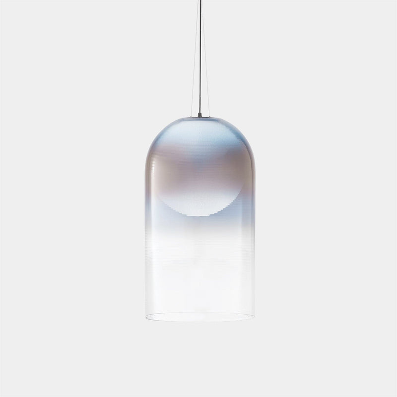 Italamp Suspension Light Chrome / Ruled Blue & Copper Tinit Marta Suspension Light SG