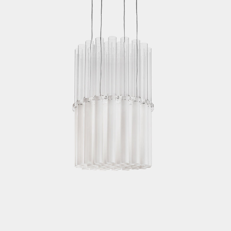 Italamp Suspension Light Chrome / Satin White + Clear Lab Suspension Light T100/60