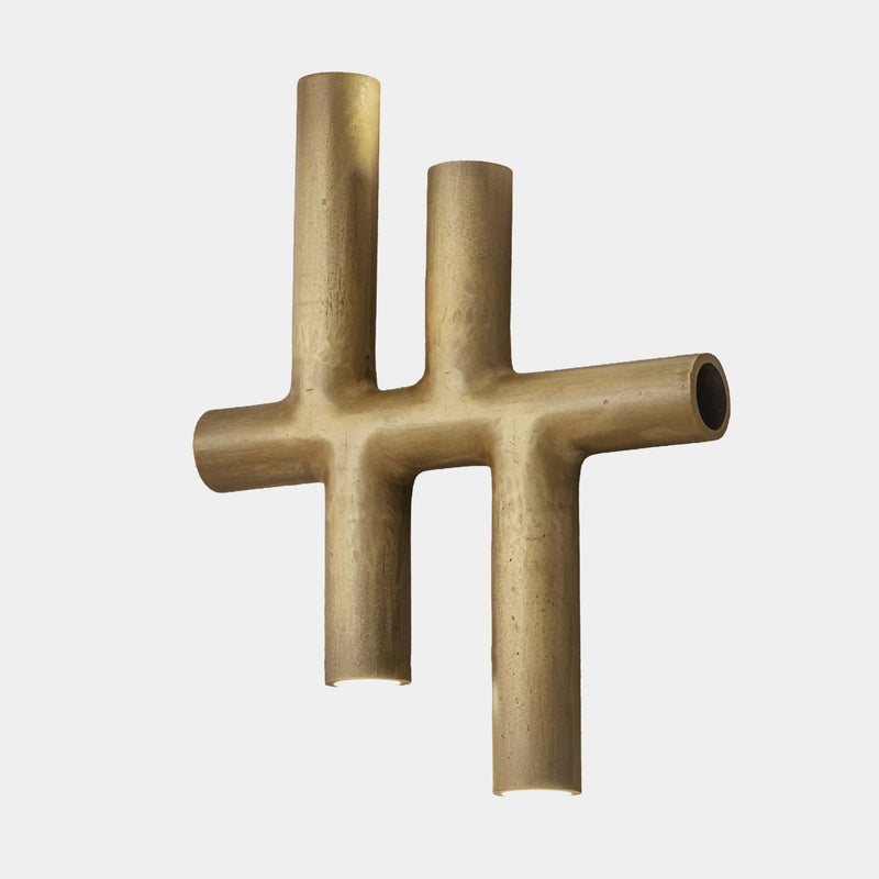 Jeongwha Seo Wall Light Cast Aluminium - Gold Finish Cylinder Wall Light 450