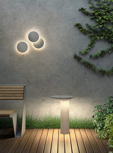 LEDS C4 Indoor Spotlight Grey Cement Moal Outdoor Circular Wall Light in Cement