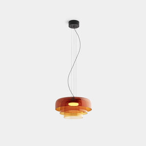 LEDS C4 Pendant Lamp Cognac Levels Three Shaded Pendant Light