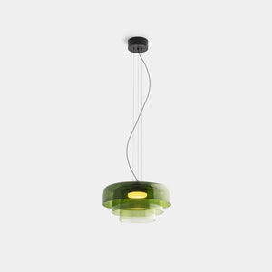 LEDS C4 Pendant Lamp Green Levels Three Shaded Pendant Light