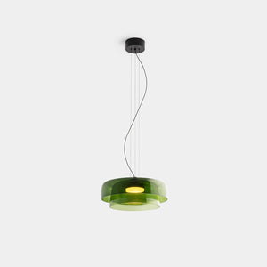 LEDS C4 Pendant Lamp Green Levels Two Shaded Pendant Light