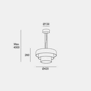 LEDS C4 Pendant Lamp Levels Three Shaded Pendant Light