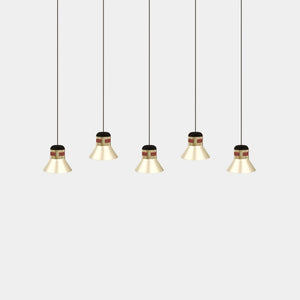 MASIERO Suspension Light Pure Gold - Brushed / Red Cordea Suspension Light C5 LN 175