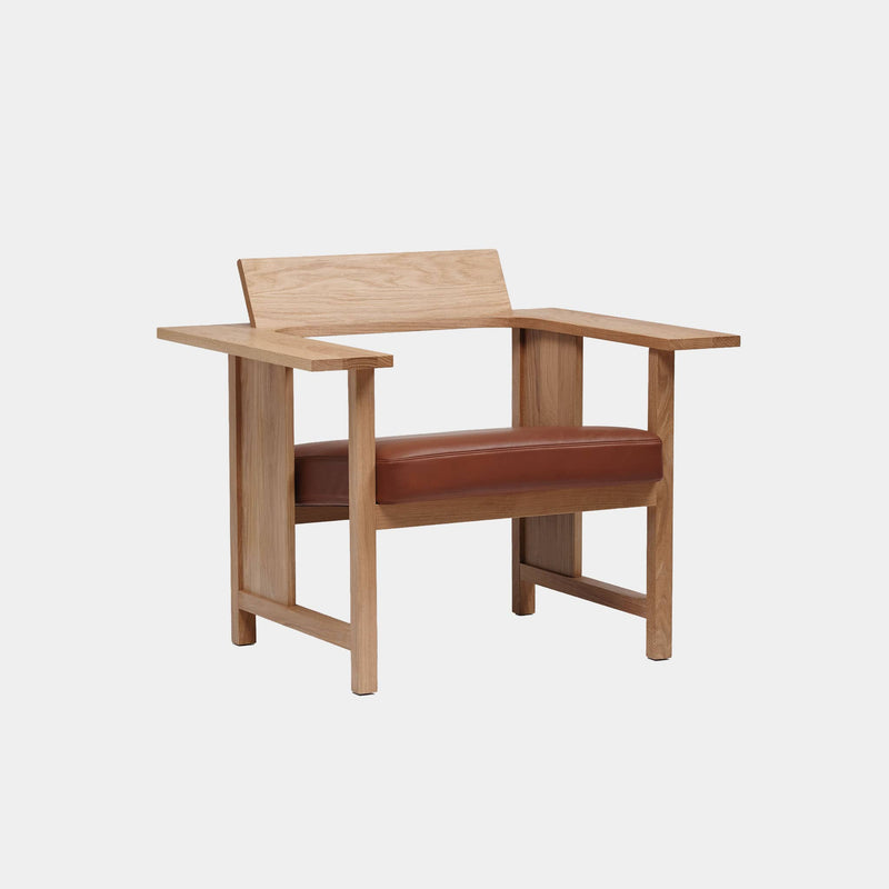 Mattiazzi Luxury Lounge Chairs oak-natural / leather-cuoio Clerici Upholstered Lounge Chair