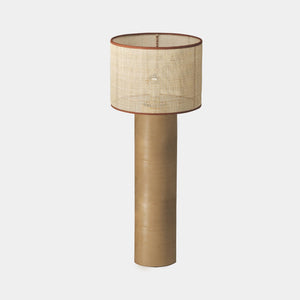 Nassi Floor Lamp Wood Fired Clay / Beeswax Coated / Natural Rattan / Rust Cotton Trim Sonora Rattan Floor Lamp