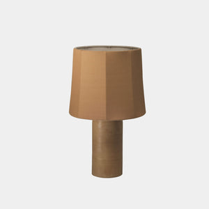 Nassi Table Lamp Wood Fired Clay / Beeswax Coated / Caramel Linen Sonora Linen Medium Table Lamp