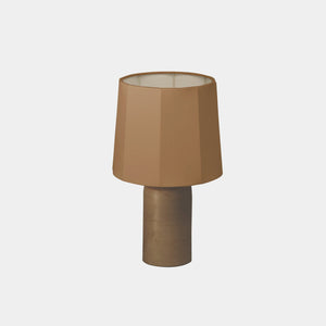 Nassi Table Lamp Wood Fired Clay / Beeswax Coated / Caramel Linen Sonora Linen Small Table Lamp