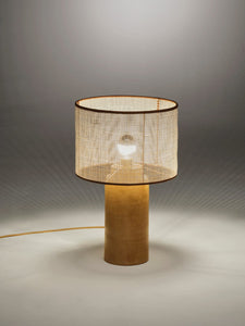 Nassi Table Lamp Wood Fired Clay / Beeswax Coated / Natural Rattan / Rust Cotton Trim Sonora Rattan Medium Table Lamp