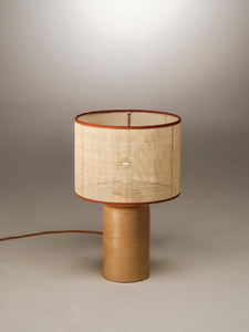 Nassi Table Lamp Wood Fired Clay / Beeswax Coated / Natural Rattan / Rust Cotton Trim Sonora Rattan Medium Table Lamp