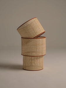 Nassi Table Lamp Wood Fired Clay / Beeswax Coated / Natural Rattan / Rust Cotton Trim Sonora Rattan Table Lamp XL