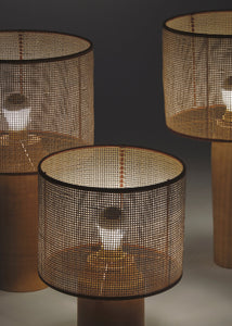 Nassi Table Lamp Wood Fired Clay / Beeswax Coated / Natural Rattan / Rust Cotton Trim Sonora Rattan Table Lamp XL
