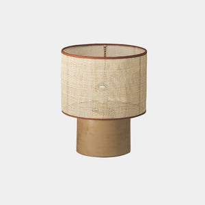 Nassi Table Lamp Wood Fired Clay / Beeswax Coated / Natural Rattan / Rust Cotton Trim Sonora Rattan Table Lamp XL