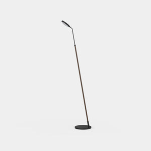 Penta Floor Lamp Matt Black / Woven Cognac Leather Spoon Floor Lamp
