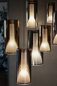 Penta Suspension Light Lit Large Pendant Light