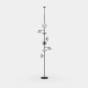 Penta Suspension Light Matt Black / 3000 K Mamì Large Floor-Ceiling Suspension Light