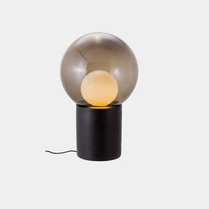 Pulpo Floor Lamp Smoky Grey | Opal White / Black Boule Large Floor Lamp