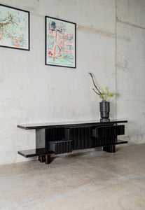 Pulpo Sideboard Extruded Ceramic + MDF / Glossy Black Lacquer Marino Sideboard