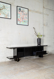 Pulpo Sideboard Extruded Ceramic + MDF / Glossy Black Lacquer Marino Sideboard