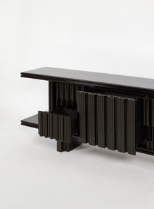 Pulpo Sideboard Extruded Ceramic + MDF / Glossy Black Lacquer Marino Sideboard