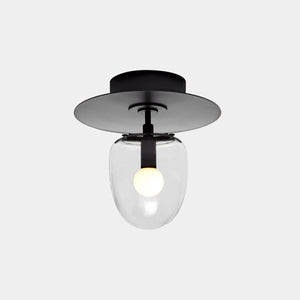 Roll & Hill Ceiling Light Blackened Brass / Opal / 120V Bell Flush Ceiling Light