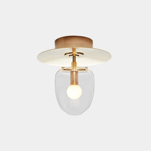 Roll & Hill Ceiling Light Unlacquered Brushed Brass / Opal / 120V Bell Flush Ceiling Light