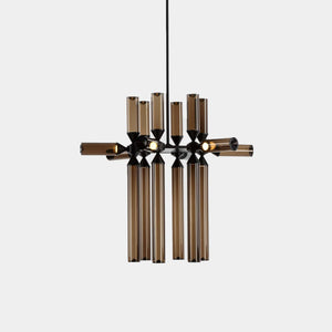 Roll & Hill Pendant Chandelier Black / Smoke / LED 120V Castle Chandelier 18-02