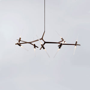 Roll & Hill Pendant Chandelier Bronze / Straight-cut / LED 120V Agnes 14 Light Chandelier