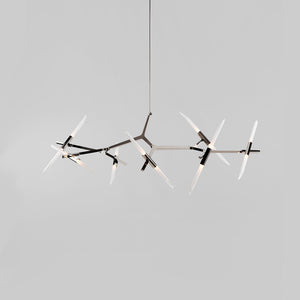 Roll & Hill Pendant Chandelier Polished Nickel / Straight-cut / LED 120V Agnes 14 Light Chandelier