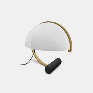 STIL NOVO Table Lamp Brushed Gold / White Glass Meta Table Lamp
