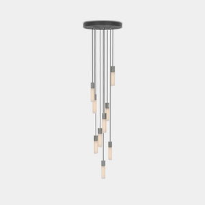 TALA Pendant Chandelier Stainless Steel Basalt Nine Pendant