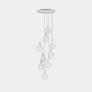 TALA Pendant Chandelier White Alumina Nine Pendant + Sphere V