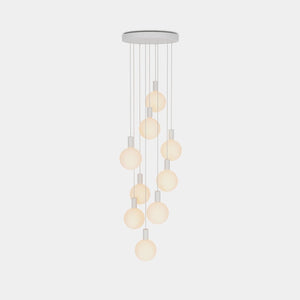 TALA Pendant Chandelier White Alumina Nine Pendant + Sphere V