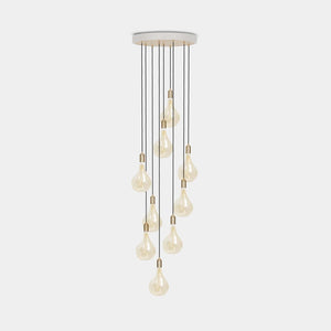 TALA Pendant Chandelier White / Brass Nine Pendant Chandelier + Voronoi II