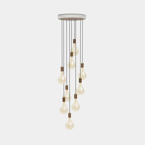 TALA Pendant Chandelier White / Walnut Nine Pendant Chandelier + Voronoi II