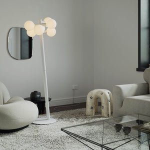 TALA Table Lamp Matte White Echo Seven Sphere, Tala Floor Lamp