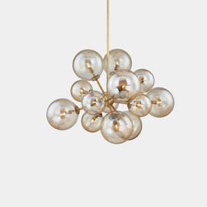 Troy Lighting Pendant Chandelier Clear Champagne / Patina Brass Santee Thirteen Orb Pendant Light