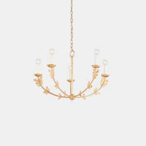 Troy Lighting Pendant Chandelier Vintage Gold Leaf Florian 5 Light Chandelier